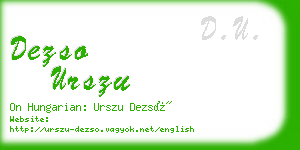 dezso urszu business card